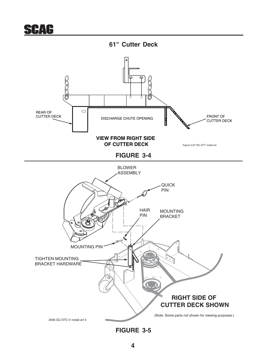 4figure 3-5 right side of cutter deck shown, Figure 3-4 61" cutter deck | Scag Power Equipment GC-STT-V User Manual | Page 6 / 22