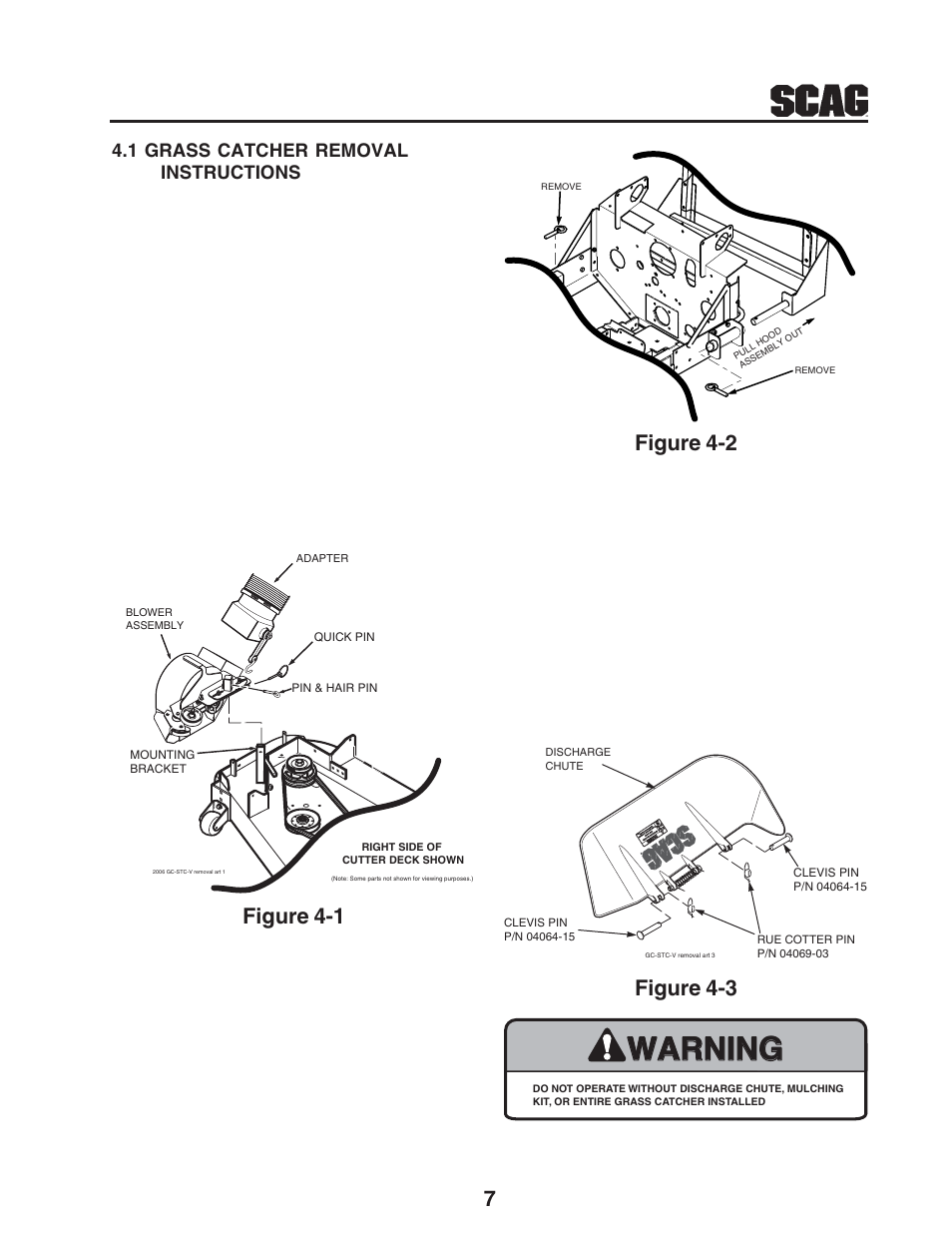 Warning, Figure 4-1, Figure 4-2 | Figure 4-3 | Scag Power Equipment GC-STT-V User Manual | Page 9 / 22
