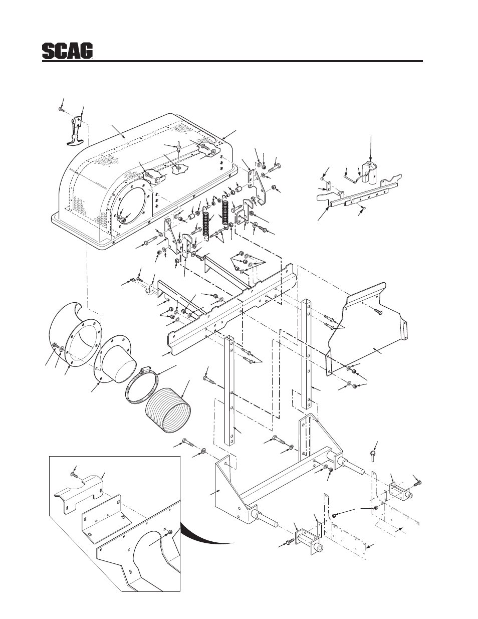 12 gc-stt bucket support components, Frame | Scag Power Equipment GC-STT User Manual | Page 14 / 21