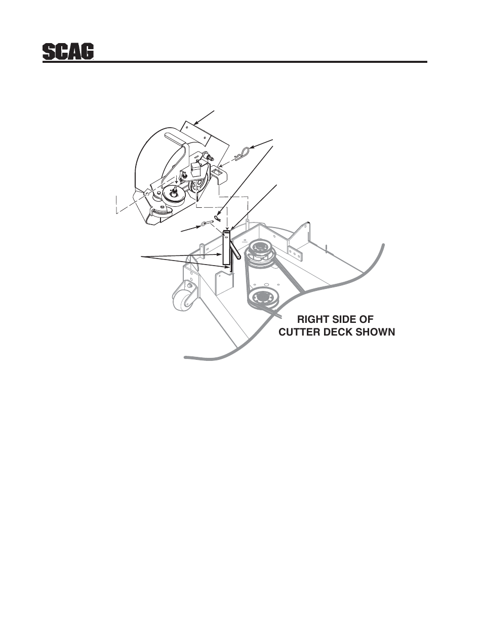 4figure 3-4, Right side of cutter deck shown | Scag Power Equipment GC-STT User Manual | Page 6 / 21