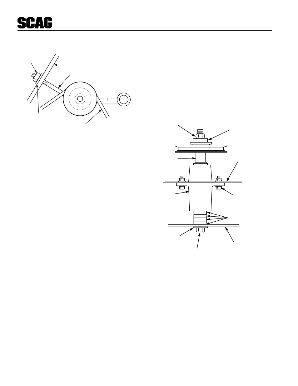 Belt alignment, Cutter deck adjustments | Scag Power Equipment STHM User Manual | Page 12 / 40