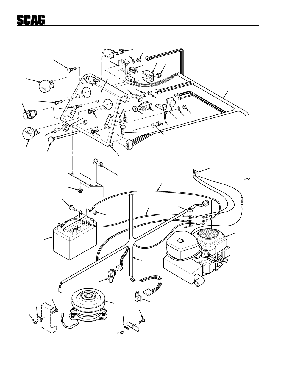 Instrument panel and electrical components | Scag Power Equipment STHM User Manual | Page 30 / 40