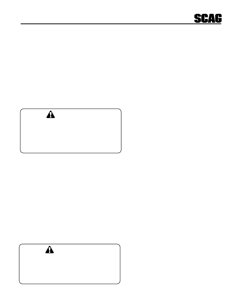 Warning | Scag Power Equipment STHM User Manual | Page 7 / 40