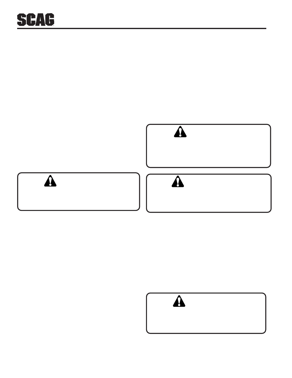 Warning, Caution | Scag Power Equipment SZC User Manual | Page 10 / 67