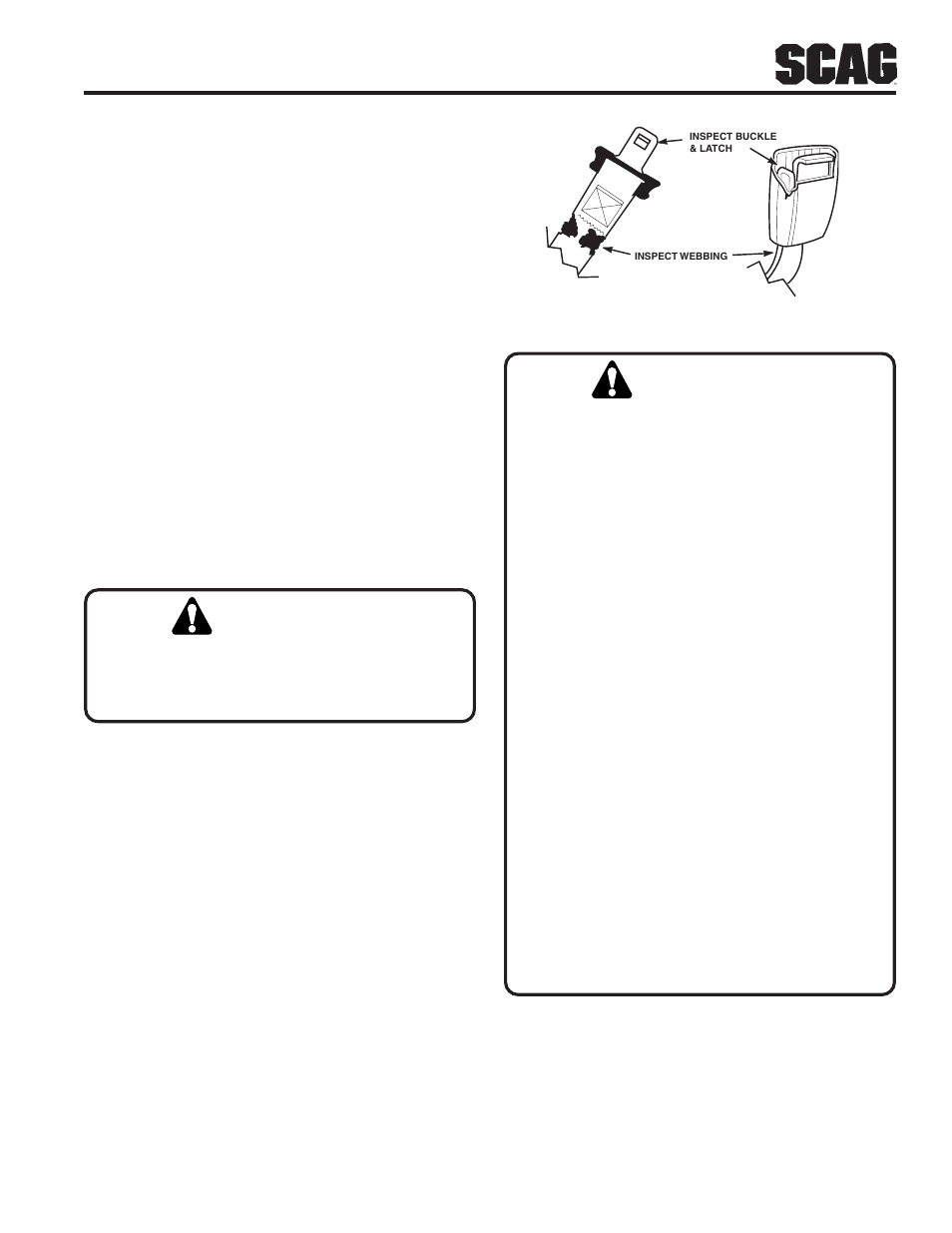 Warning | Scag Power Equipment SZC User Manual | Page 11 / 67