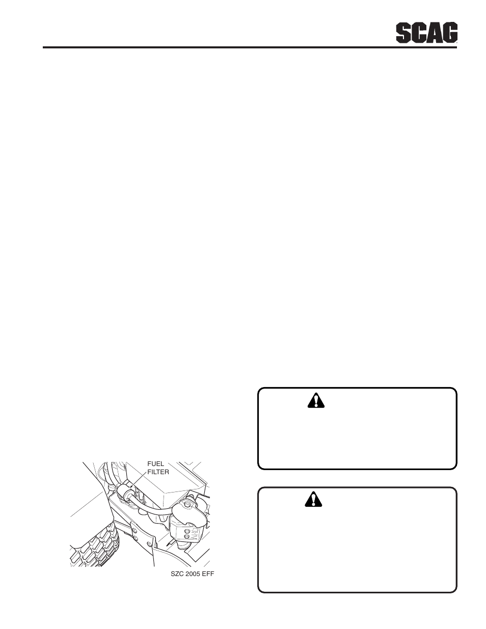 Warning | Scag Power Equipment SZC User Manual | Page 37 / 67
