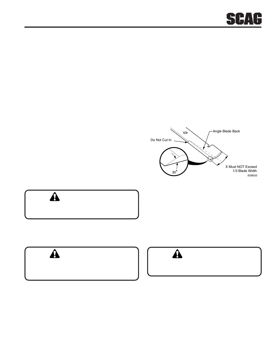 Warning | Scag Power Equipment SZC User Manual | Page 39 / 67