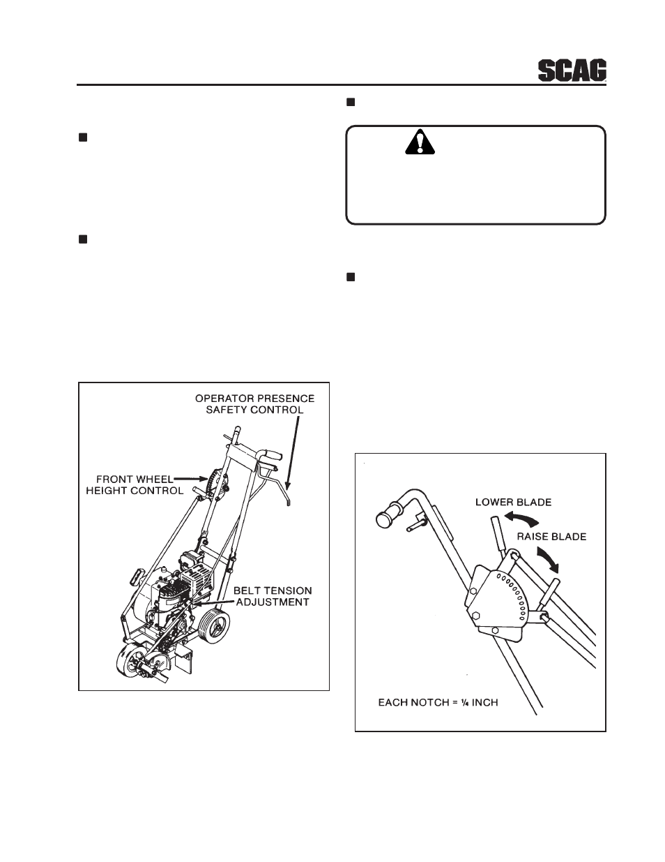 Caution | Scag Power Equipment SE-3.5BS User Manual | Page 8 / 16