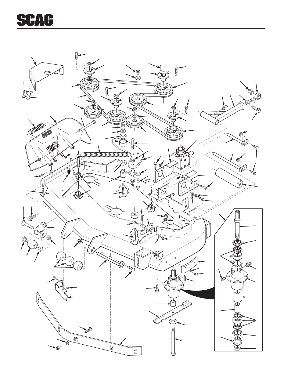 61v & 72v cutter deck | Scag Power Equipment Turf Tiger STT-28CAT User Manual | Page 44 / 70