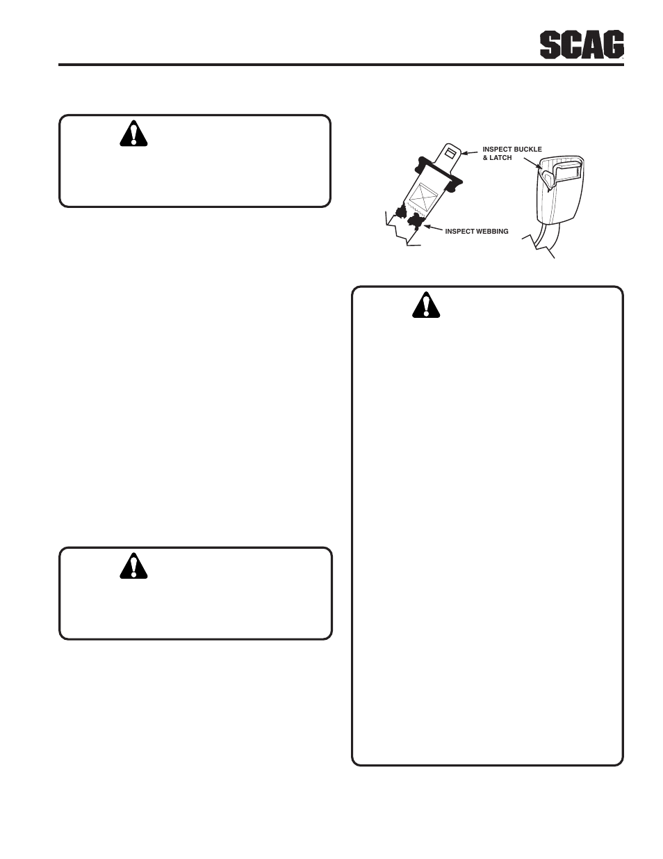 Warning | Scag Power Equipment SFZ User Manual | Page 11 / 96