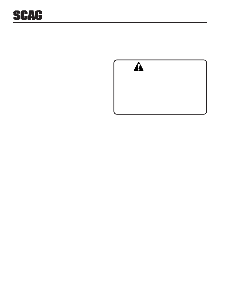 Warning | Scag Power Equipment SFZ User Manual | Page 12 / 96