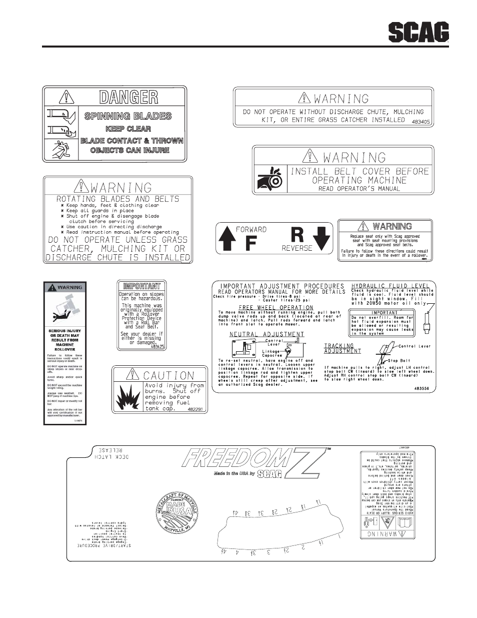 Scag Power Equipment SFZ User Manual | Page 13 / 96