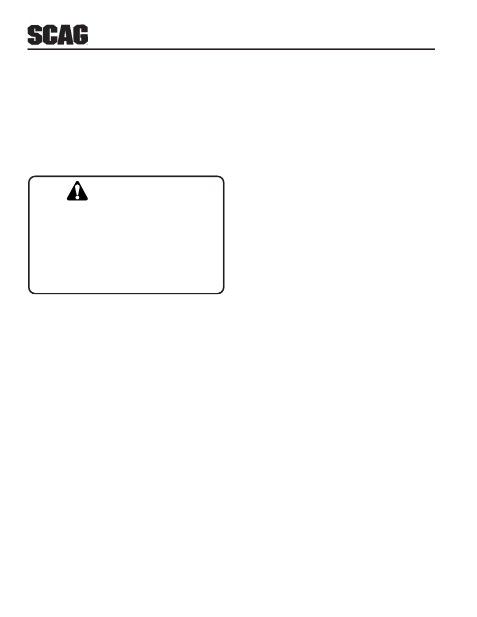 Warning | Scag Power Equipment SFZ User Manual | Page 20 / 96