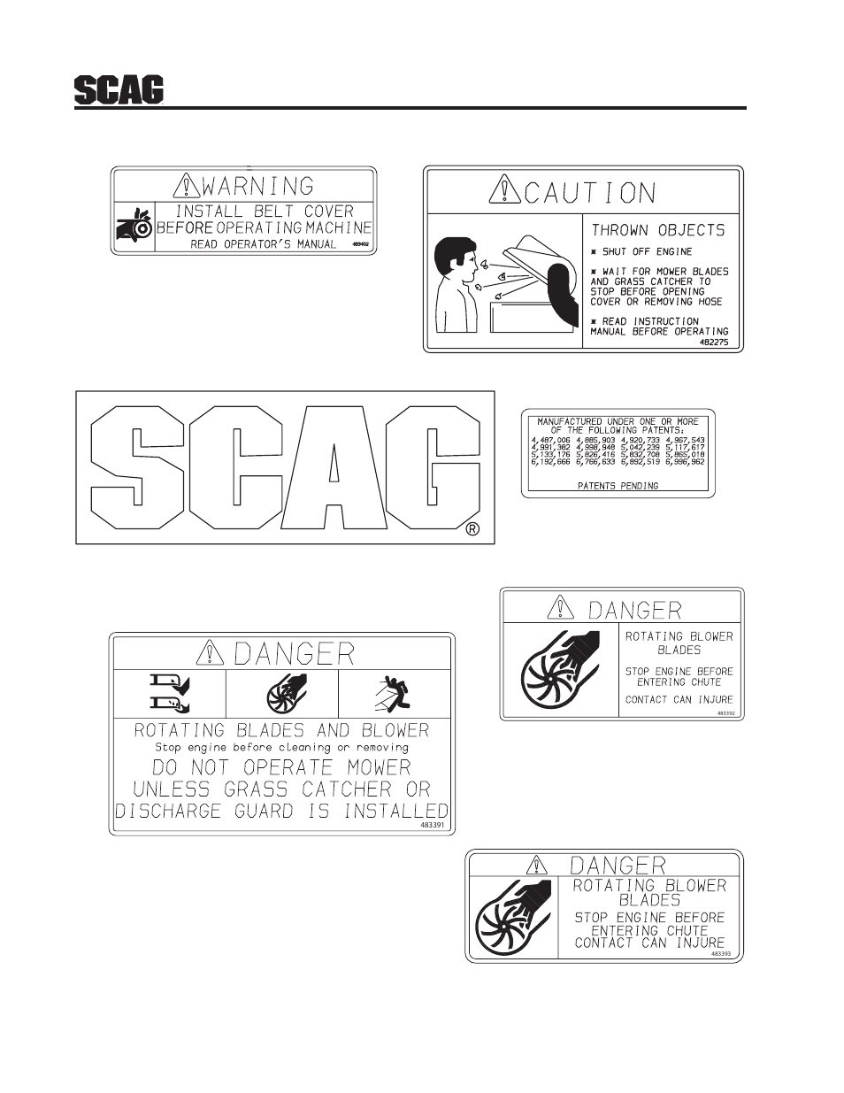 16 gc-stc-csv decals | Scag Power Equipment GC-STC-CSV User Manual | Page 18 / 20