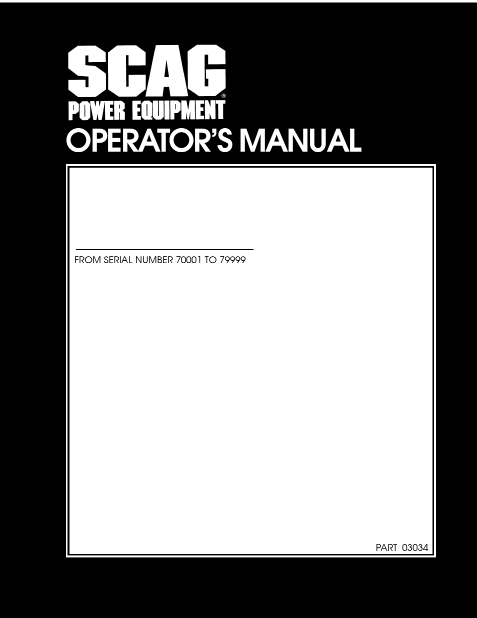Scag Power Equipment MAG User Manual | 66 pages