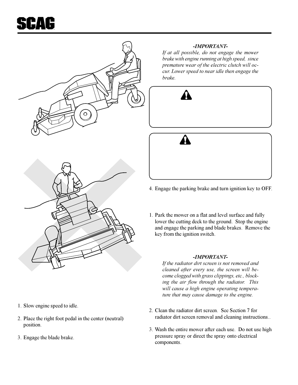 Caution | Scag Power Equipment MAG User Manual | Page 16 / 66