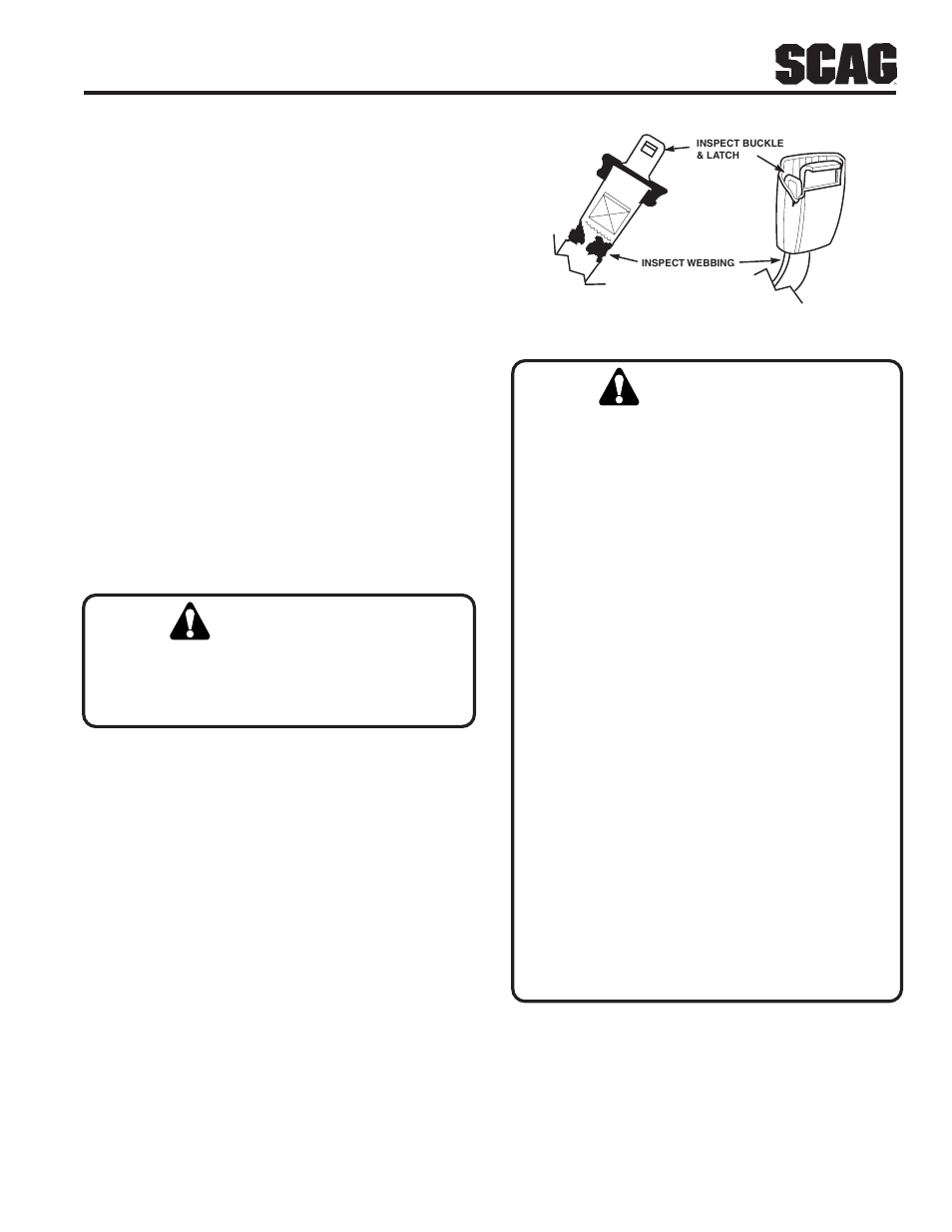 Warning | Scag Power Equipment STC48V-24BS User Manual | Page 11 / 108