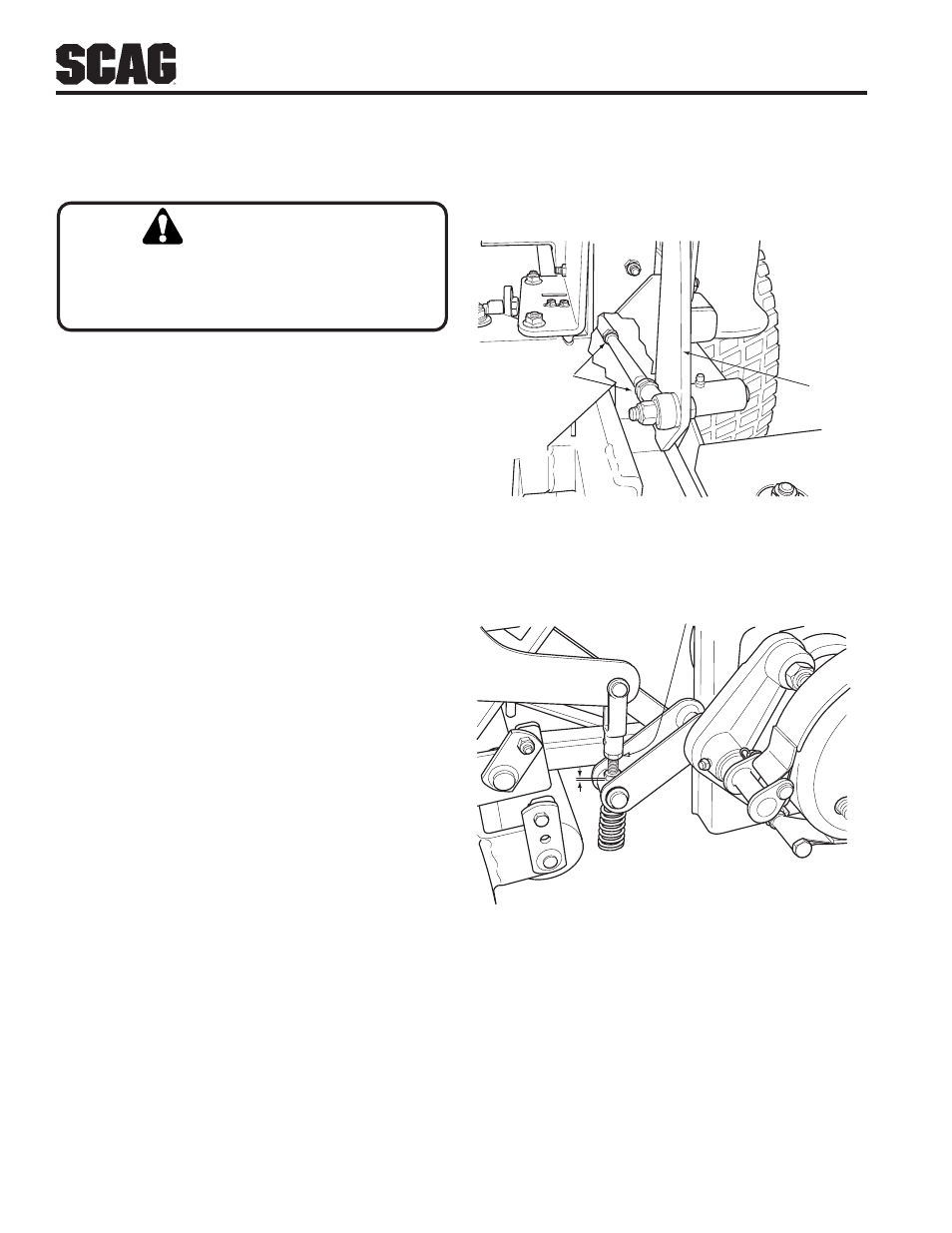 Warning, Adjustments | Scag Power Equipment STC48V-24BS User Manual | Page 26 / 108