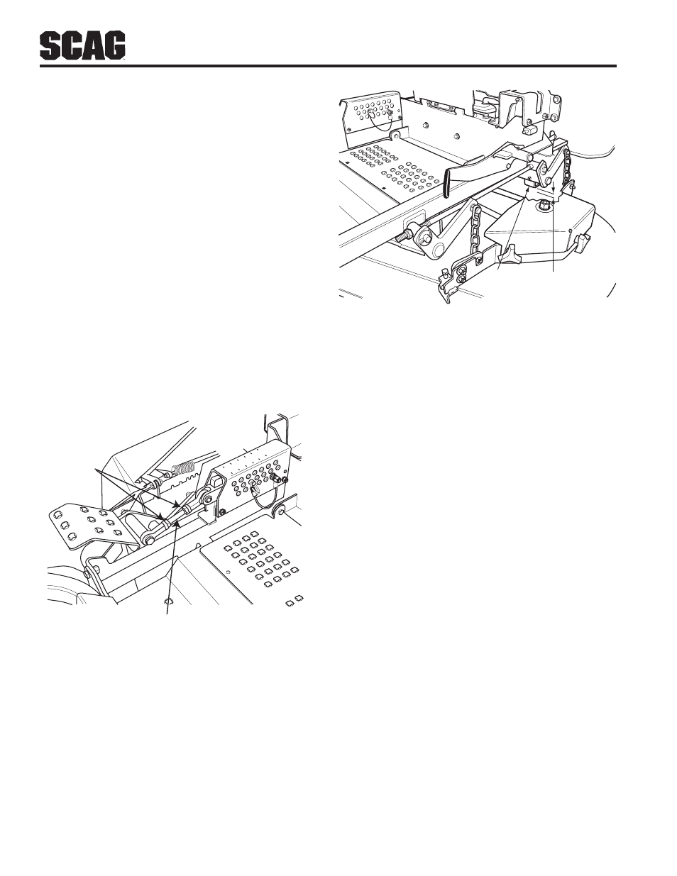 Cutter deck height, Custom-cut baffle adjustment | Scag Power Equipment STC48V-24BS User Manual | Page 30 / 108