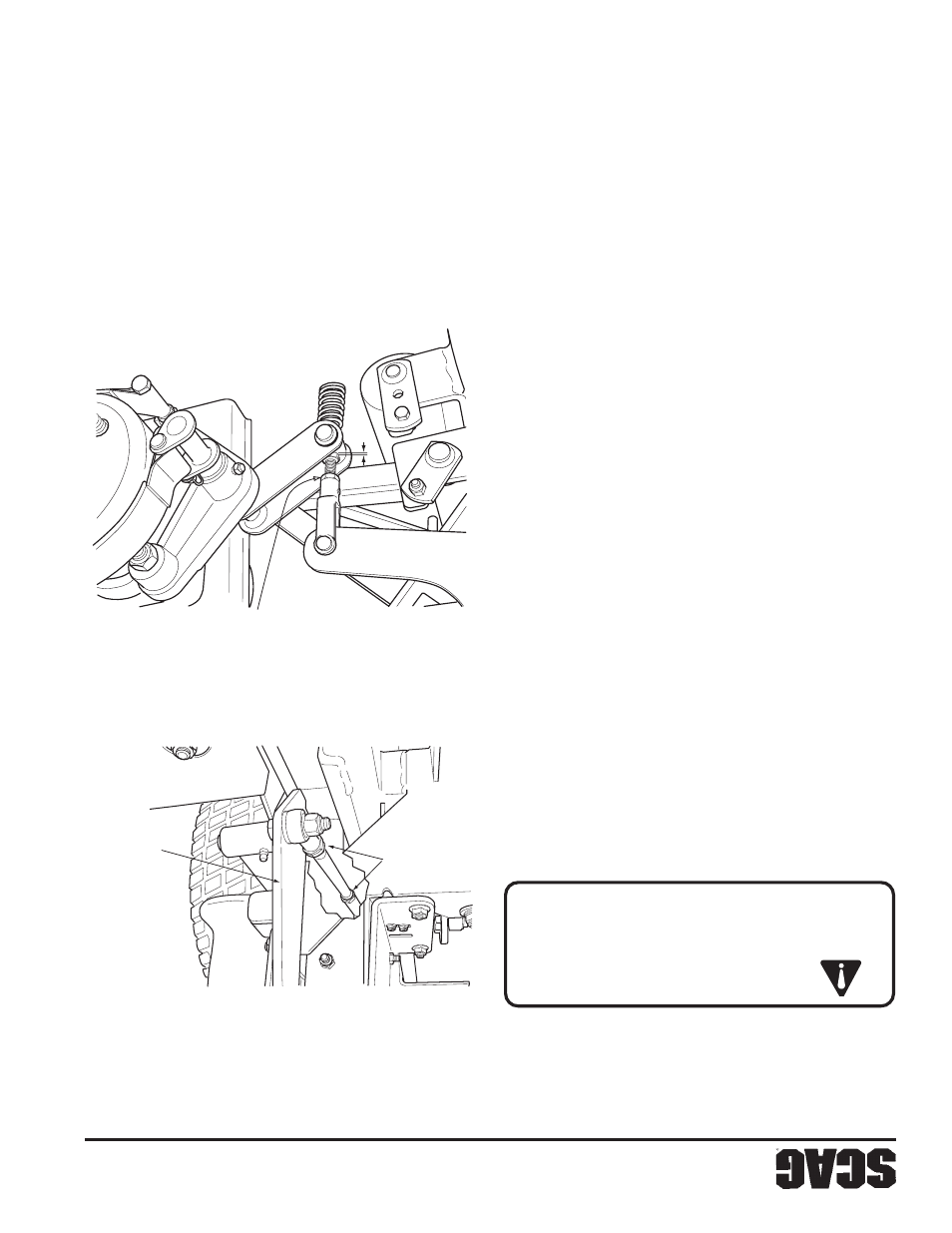 Adver tencia, Ajustes, Sección 6 22 | Scag Power Equipment STC48V-24BS User Manual | Page 83 / 108