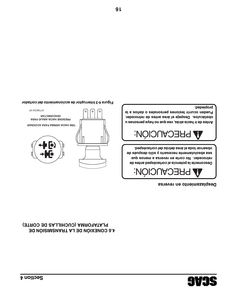 Precaución | Scag Power Equipment STT61V-31EFI-SS User Manual | Page 94 / 113