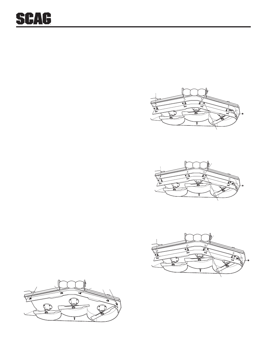 Custom-cut baffle adjustment, Height | Scag Power Equipment SW User Manual | Page 16 / 70