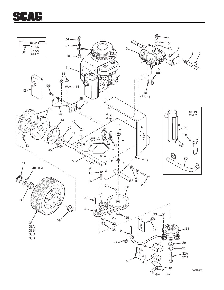 26 engine deck | Scag Power Equipment SW User Manual | Page 30 / 70