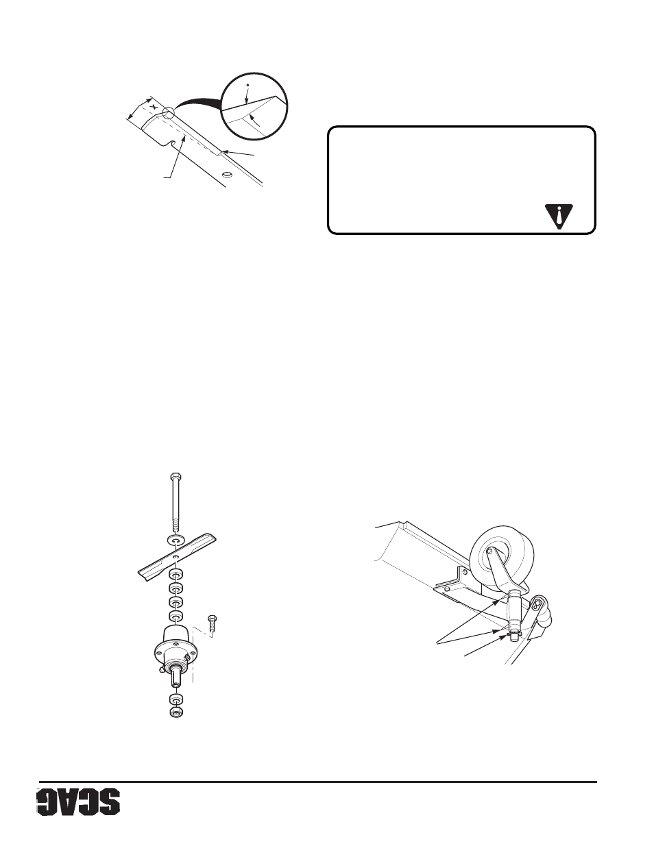 Adver tencia, 11 ajuste de la altura de cor te, Cuchillas de corte | Scag Power Equipment SW User Manual | Page 56 / 70