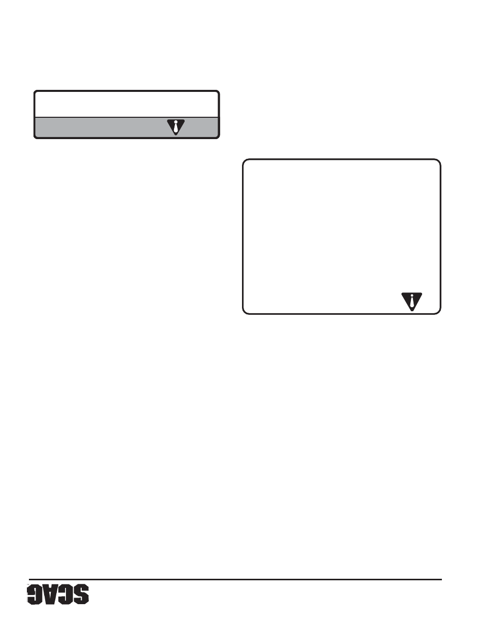 Adver tencia, Advertencia | Scag Power Equipment SW User Manual | Page 62 / 70