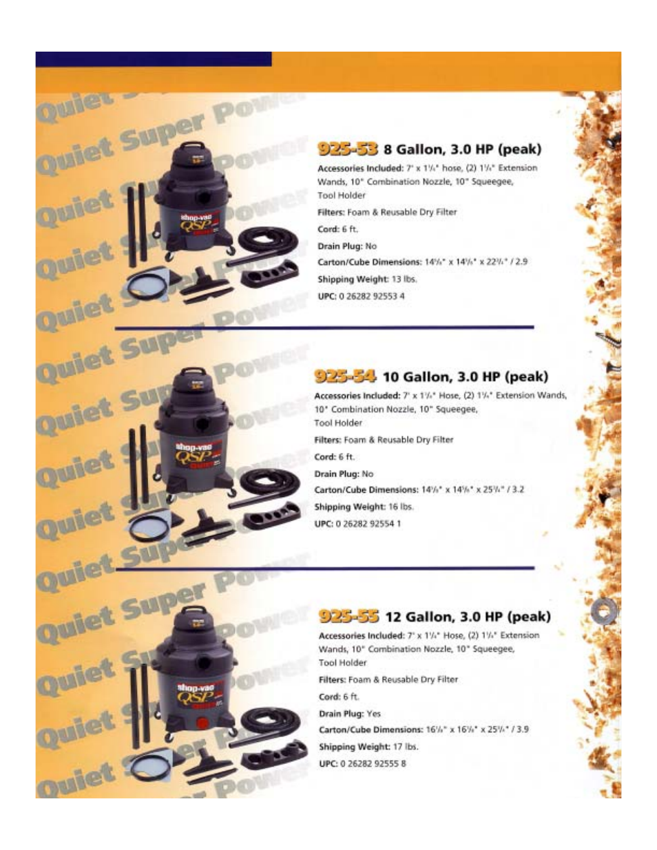 Shop-Vac Wet/Dry Vacs QSP Series User Manual | Page 7 / 12