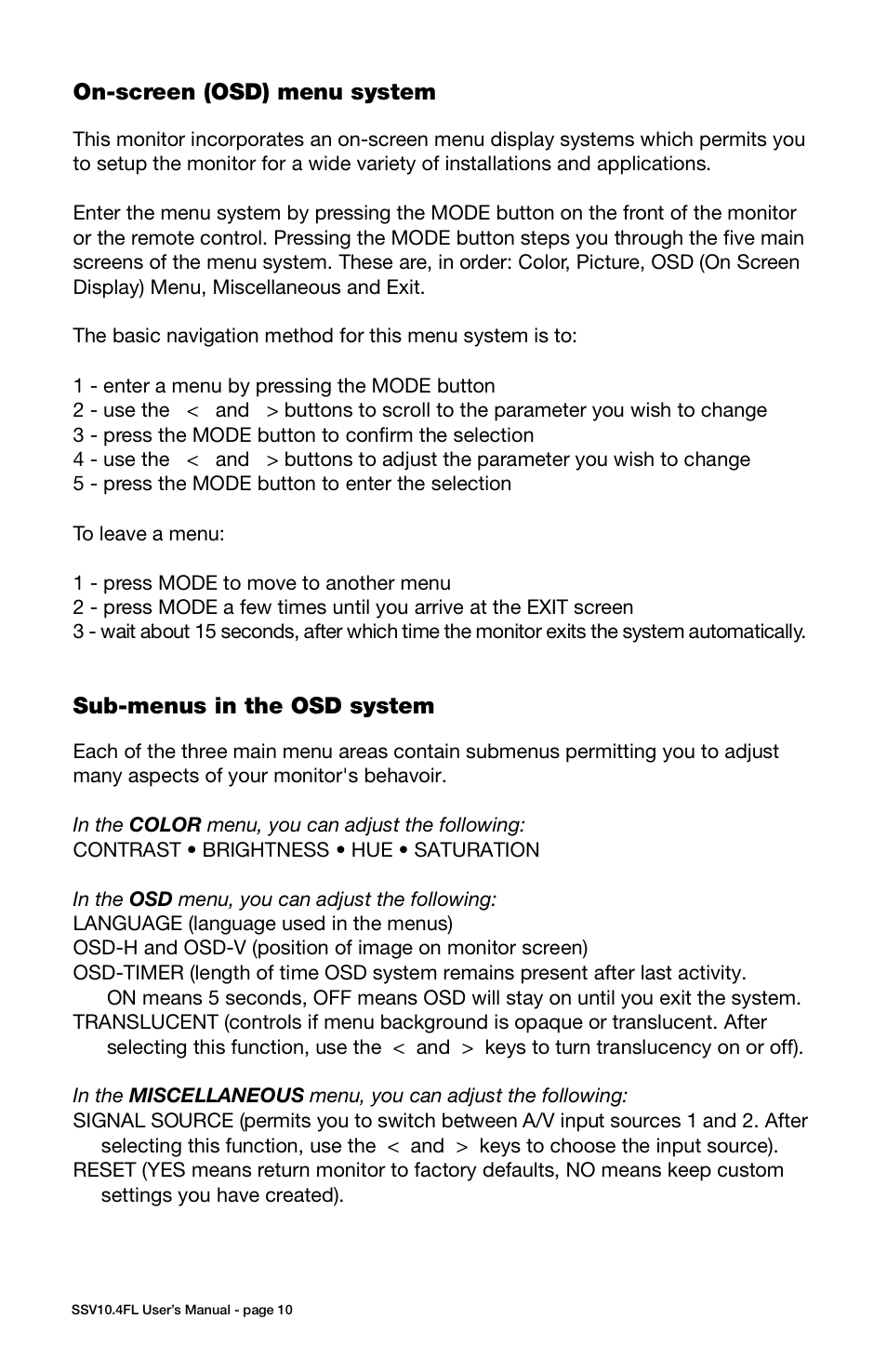 Sound Storm Laboratories SSV10.4FL User Manual | Page 10 / 12