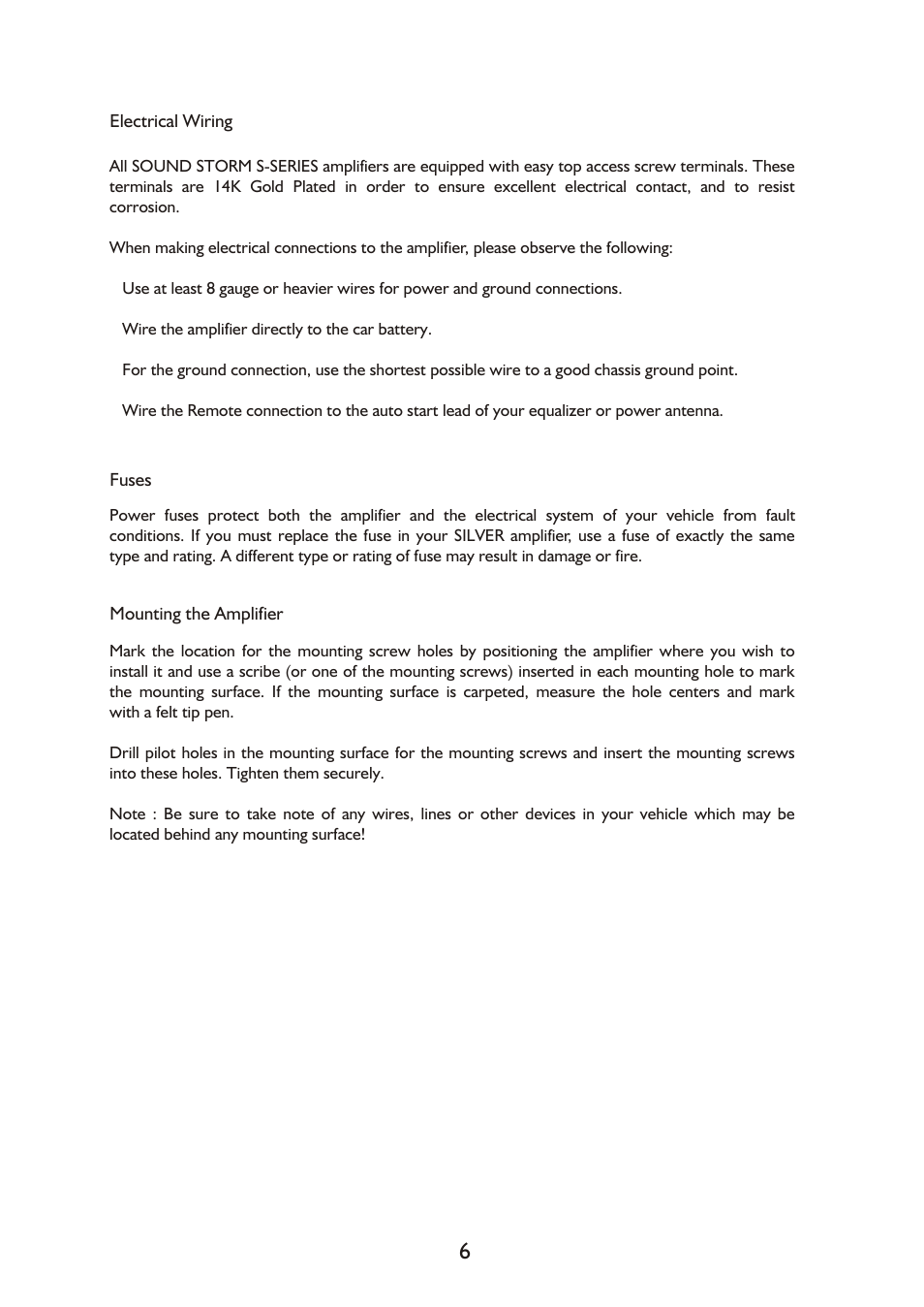 Sound Storm Laboratories Amplifiers User Manual | Page 6 / 13