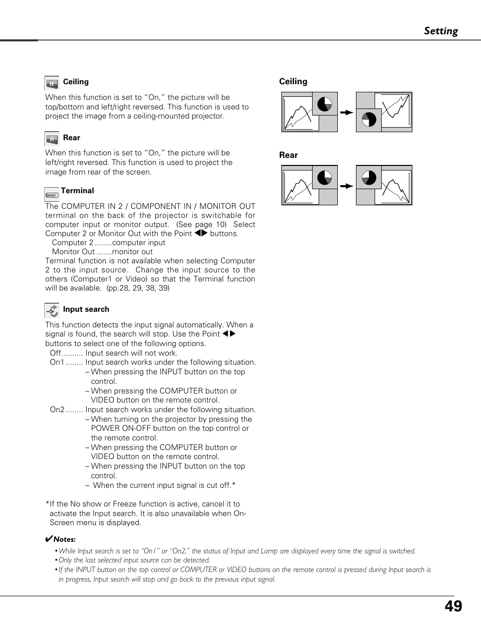 Setting | Sound Storm Laboratories PLC-XU84 User Manual | Page 49 / 73