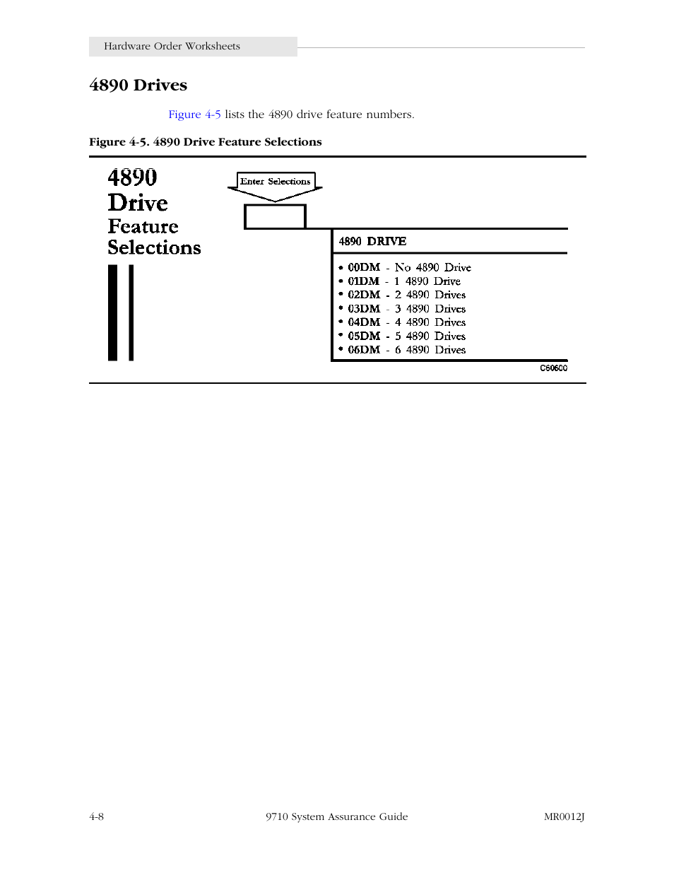4890 drives, 4890 drives -8, Figure 4-5. 4890 drive feature selections -8 | StorageTek 9710 User Manual | Page 48 / 86