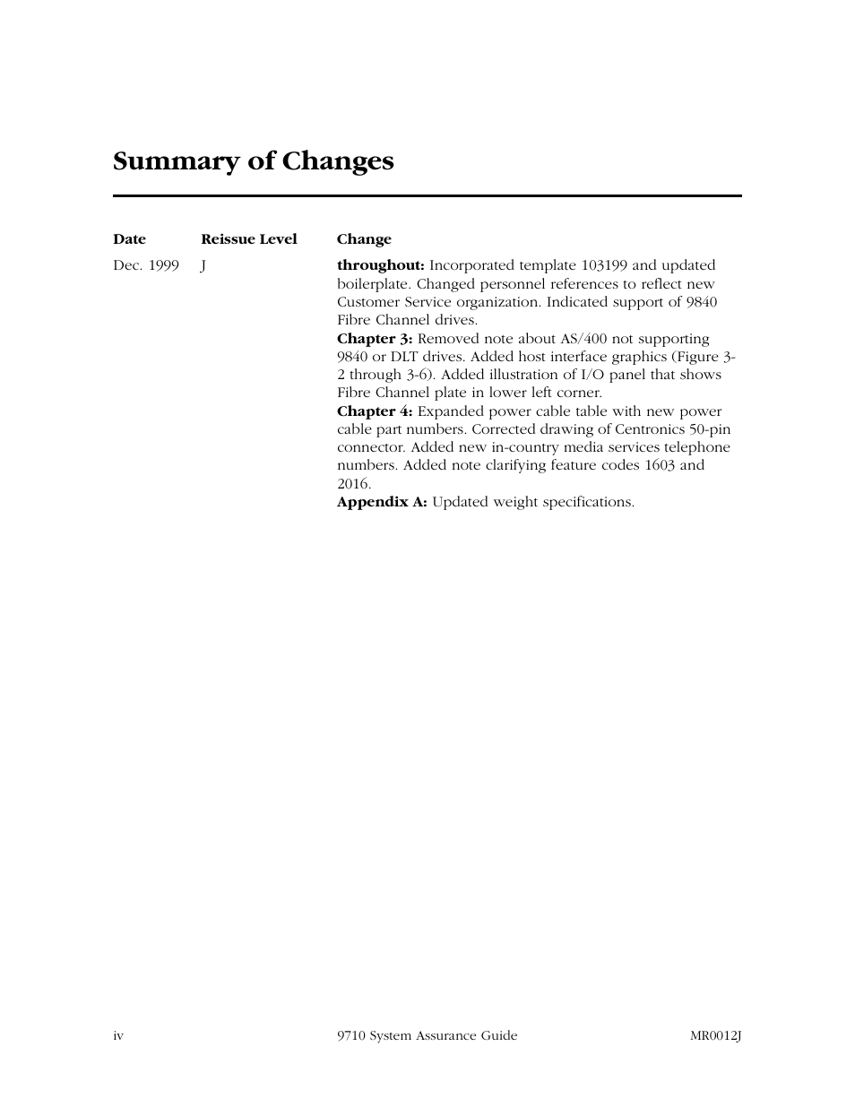 Summary of changes | StorageTek 9710 User Manual | Page 6 / 86