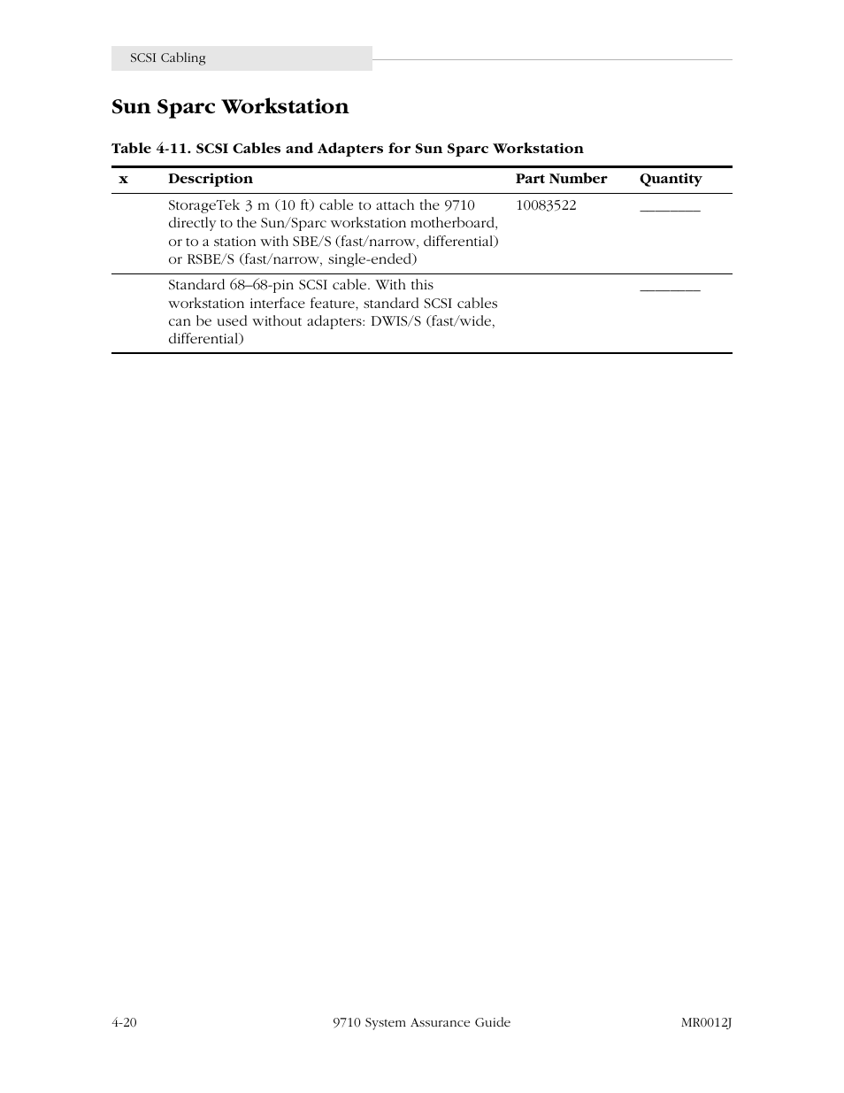 Sun sparc workstation, Sun sparc workstation -20 | StorageTek 9710 User Manual | Page 60 / 86