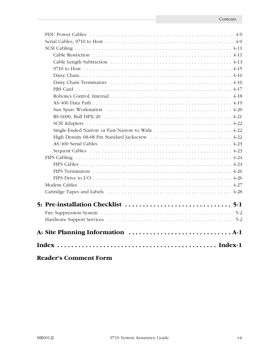 Pre-installation checklist -1 | StorageTek 9710 User Manual | Page 9 / 86