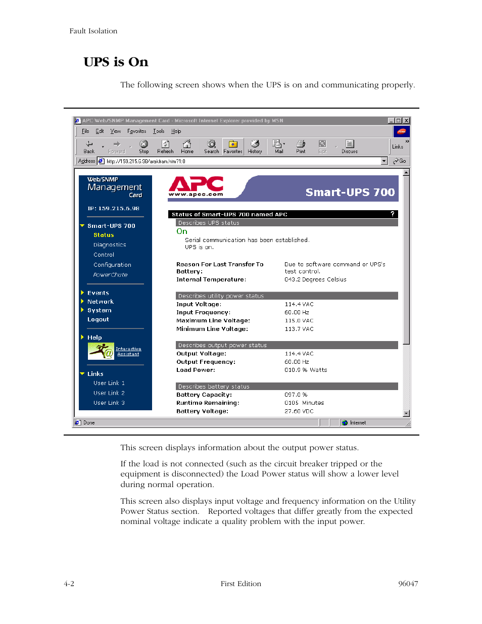 Ups is on, Ups is on -2 | StorageTek L700 User Manual | Page 32 / 56