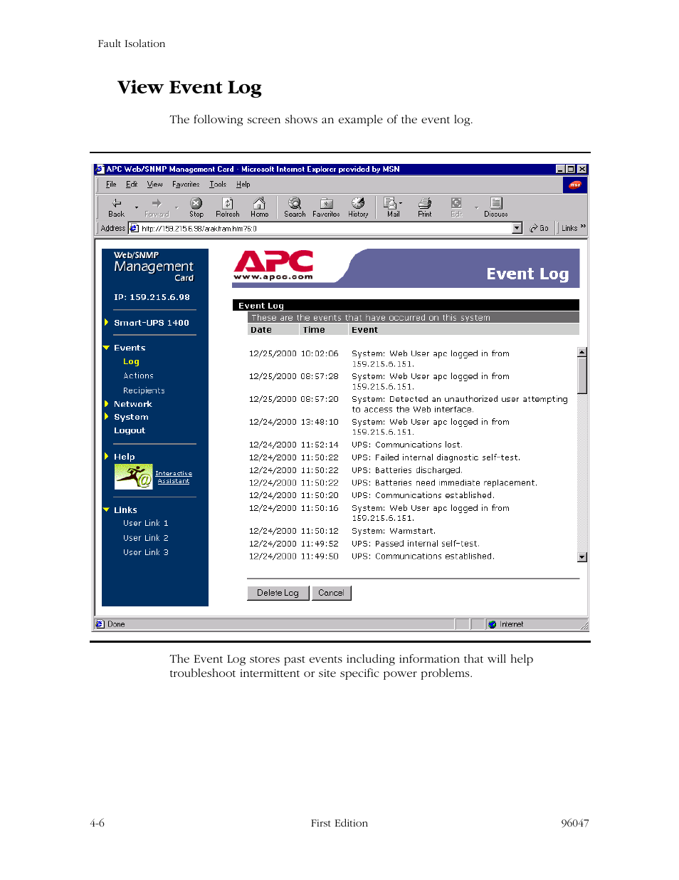 View event log, View event log -6 | StorageTek L700 User Manual | Page 36 / 56