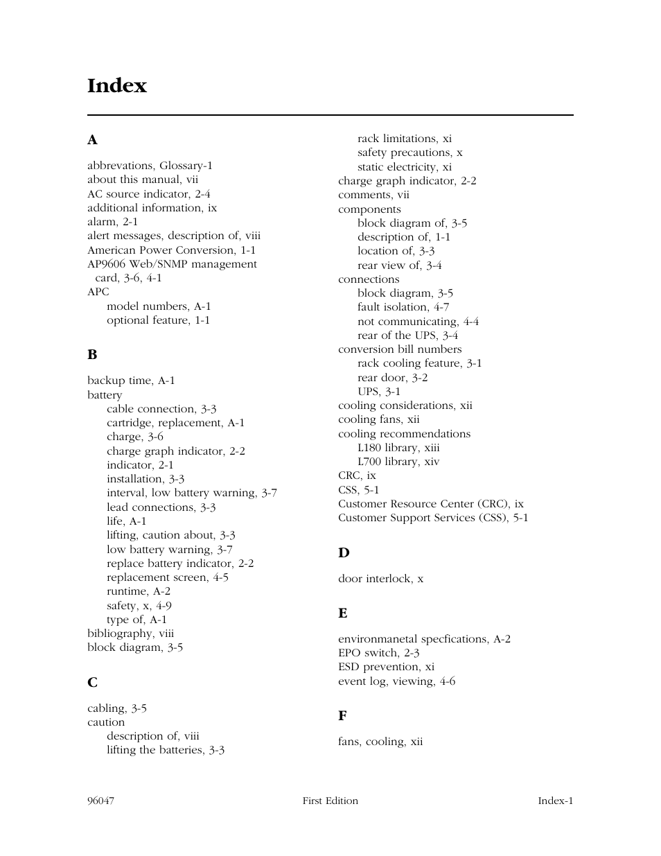 Index | StorageTek L700 User Manual | Page 49 / 56