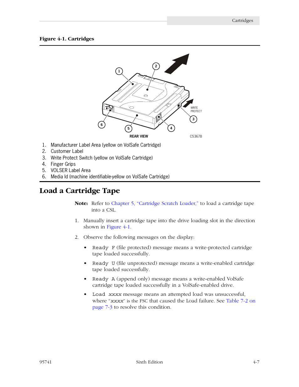 Load a cartridge tape, Figure 4-1 | StorageTek 9840 User Manual | Page 111 / 250