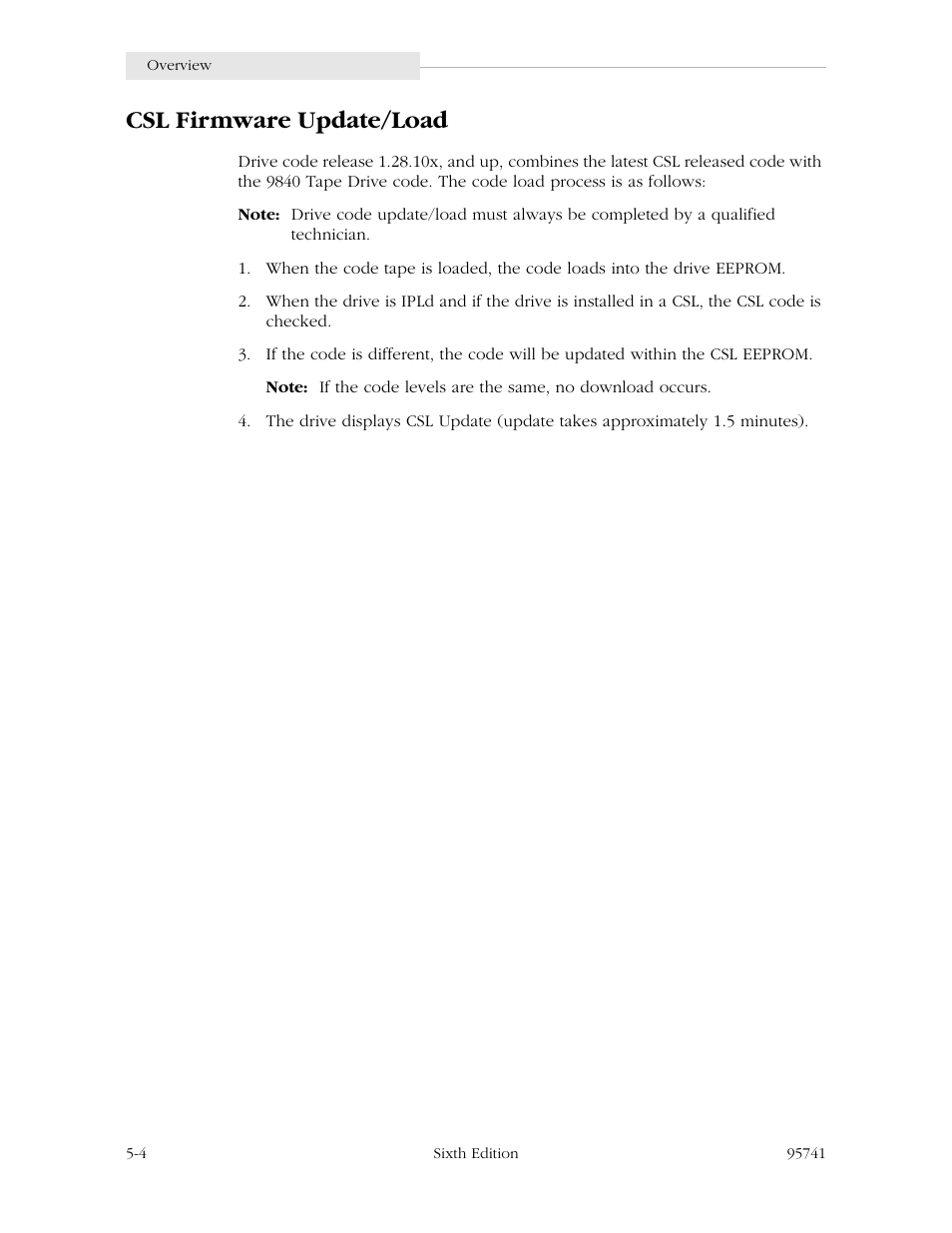 Csl firmware update/load, Csl firmware update/load -4 | StorageTek 9840 User Manual | Page 120 / 250