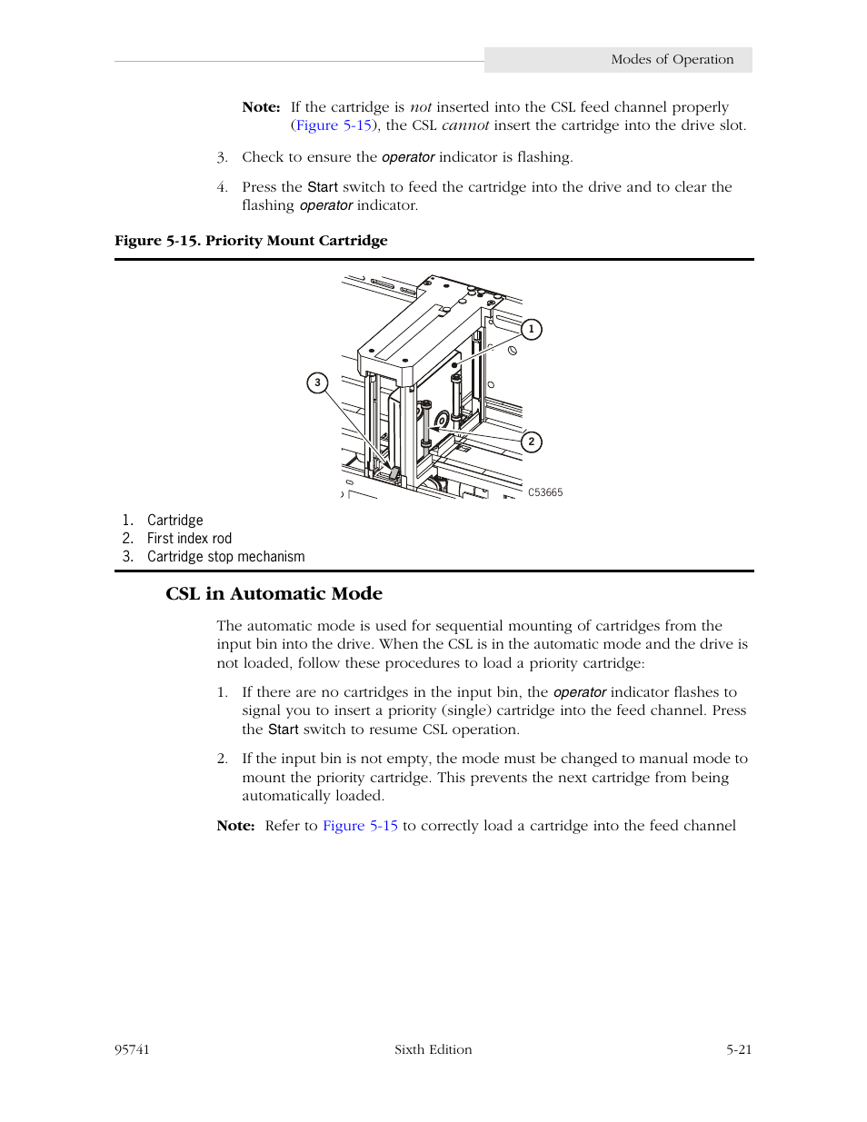 Csl in automatic mode, Csl in automatic mode -21, Figure 5-15. priority mount cartridge -21 | Figure 5-15 | StorageTek 9840 User Manual | Page 137 / 250