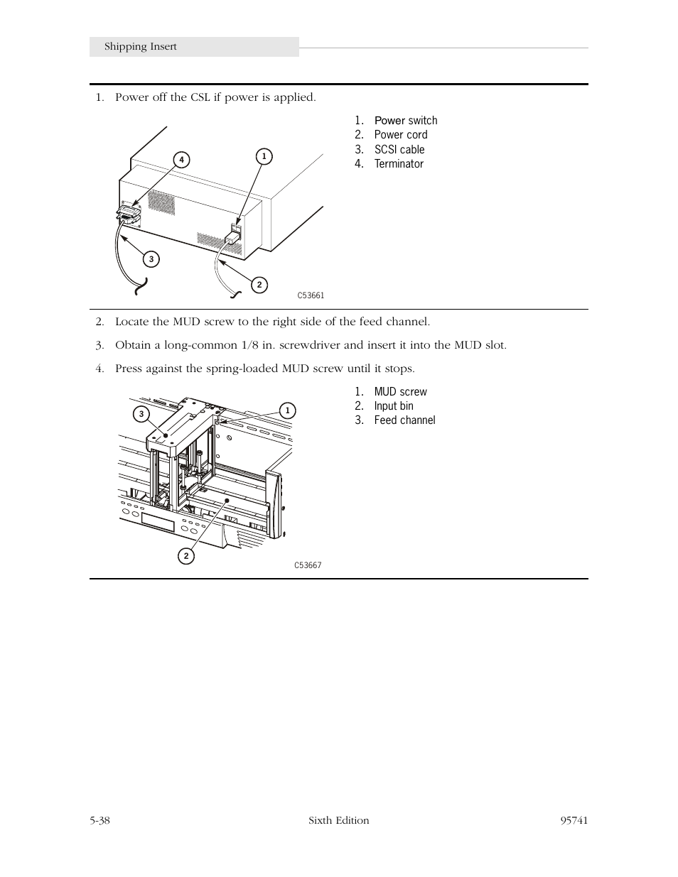 Power off the csl if power is applied | StorageTek 9840 User Manual | Page 154 / 250