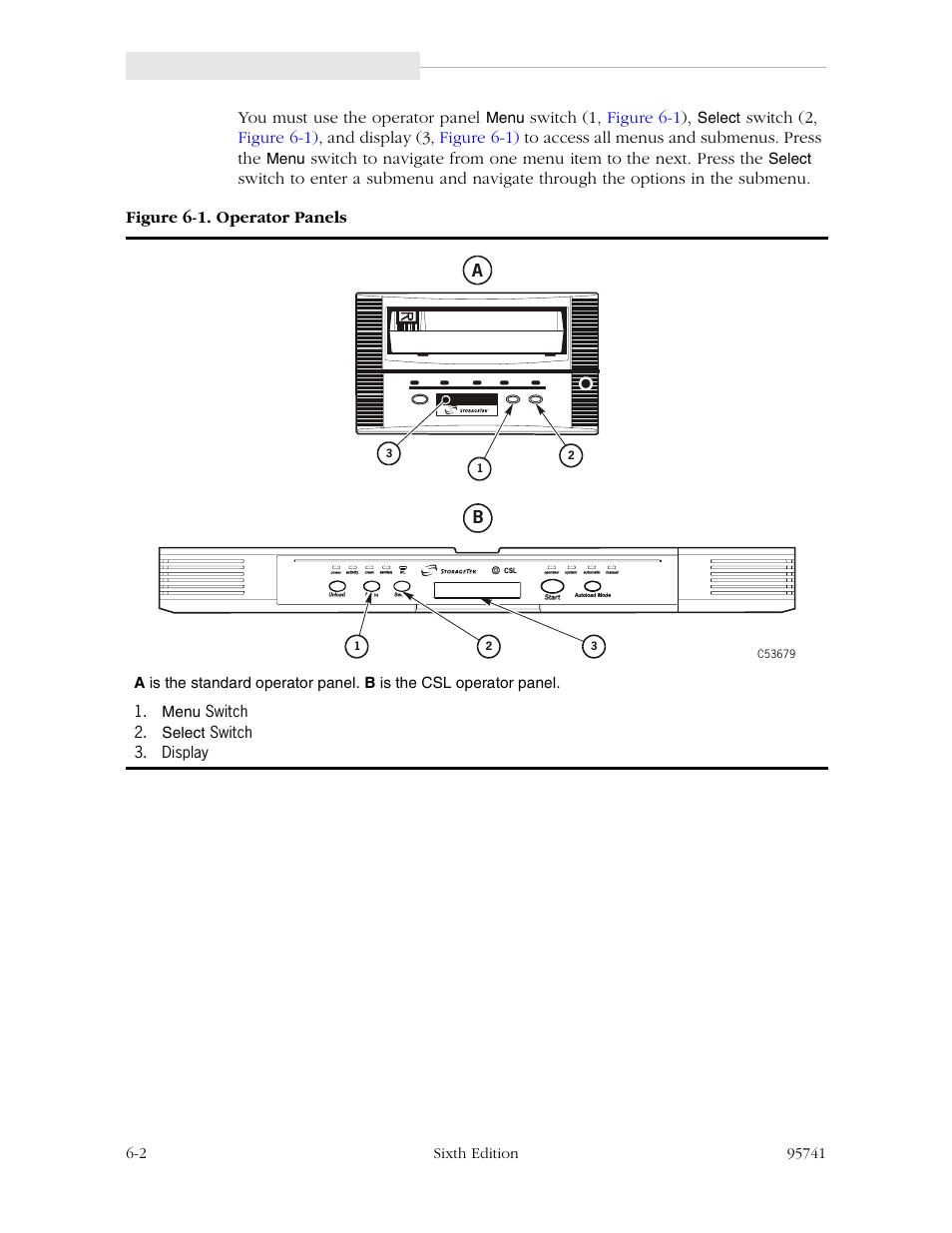 Figure 6-1. operator panels -2 | StorageTek 9840 User Manual | Page 158 / 250