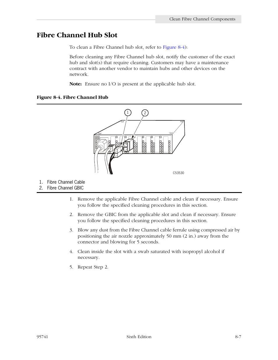 Fibre channel hub slot, Fibre channel hub slot -7, Figure 8-4. fibre channel hub -7 | StorageTek 9840 User Manual | Page 215 / 250