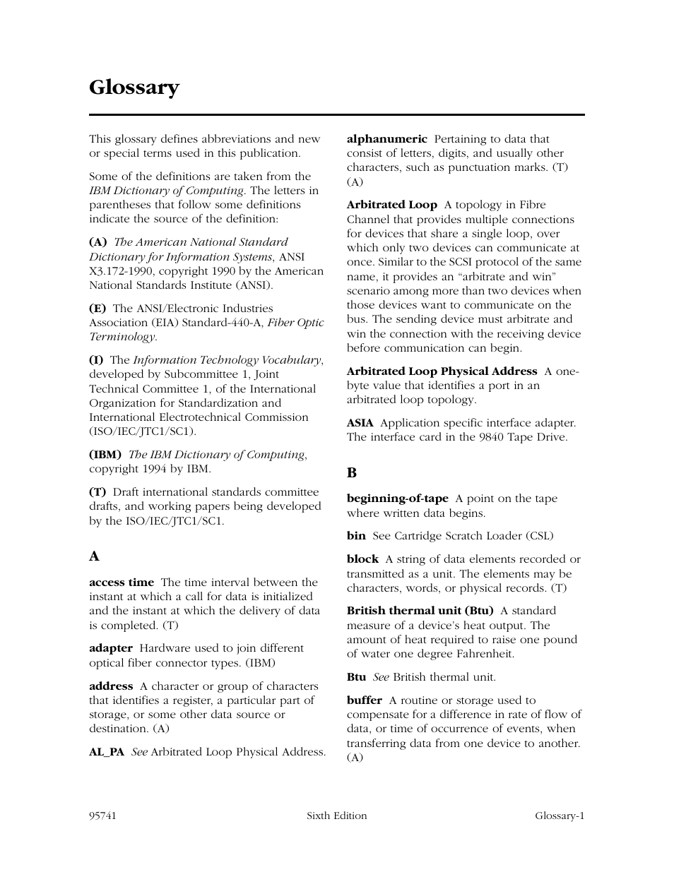 Glossary | StorageTek 9840 User Manual | Page 225 / 250