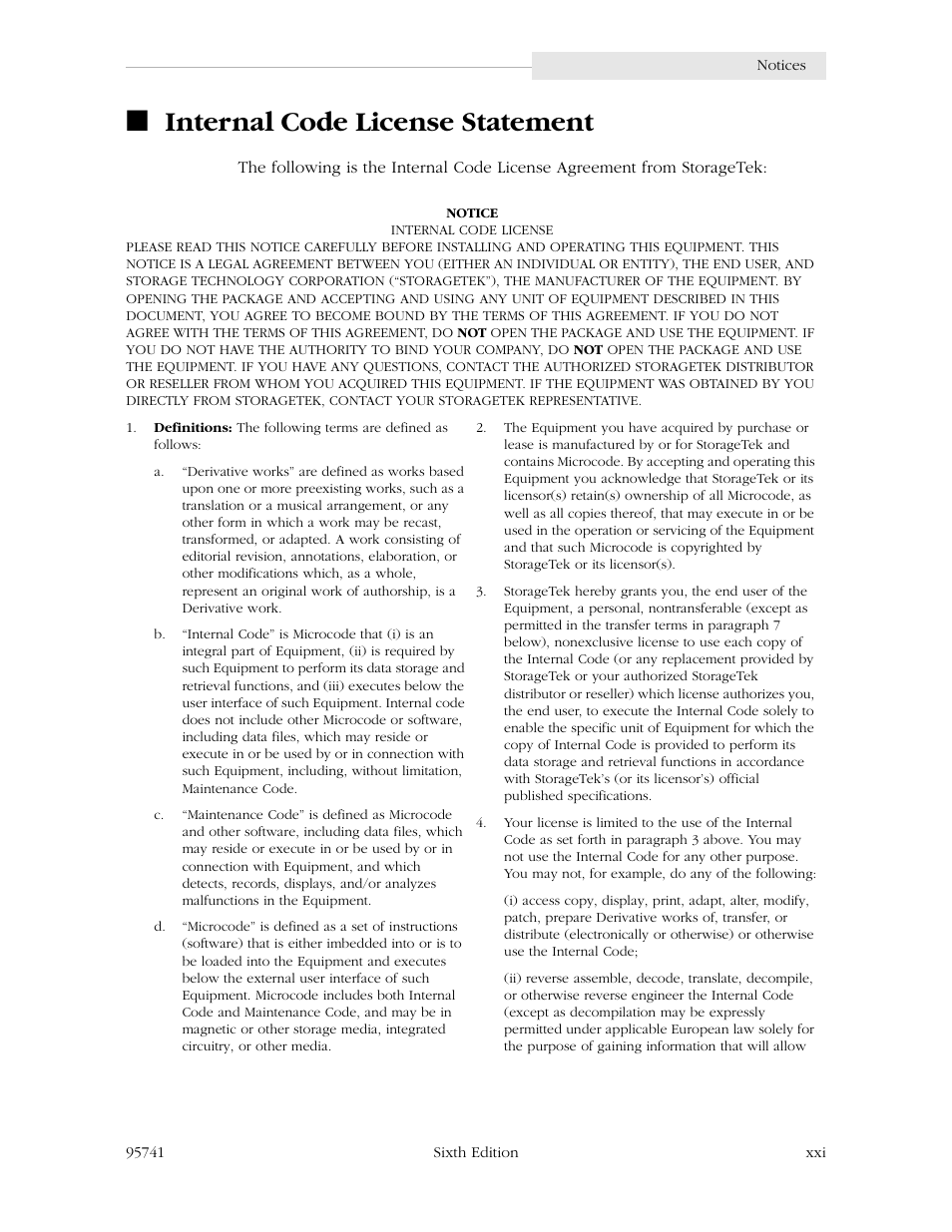 Internal code license statement | StorageTek 9840 User Manual | Page 23 / 250