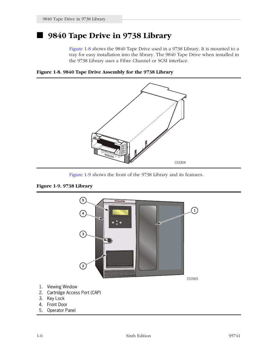 9840 tape drive in 9738 library | StorageTek 9840 User Manual | Page 30 / 250