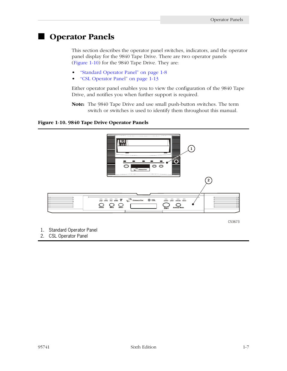 Operator panels | StorageTek 9840 User Manual | Page 31 / 250